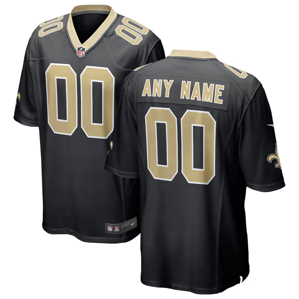 Custom New Orleans Saints Jersey Black