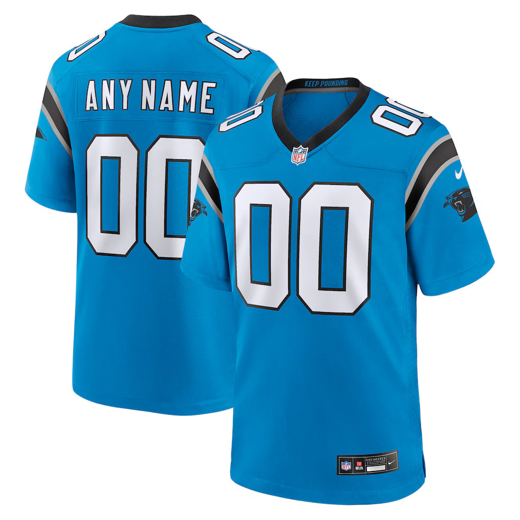Custom Carolina Panthers Jersey Blue