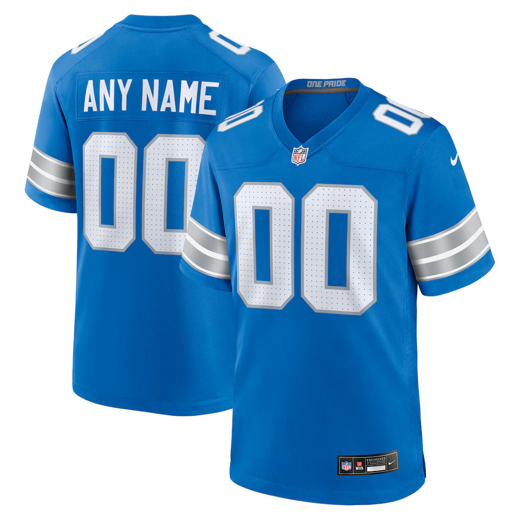 Custom Detroit Lions Jersey Blue
