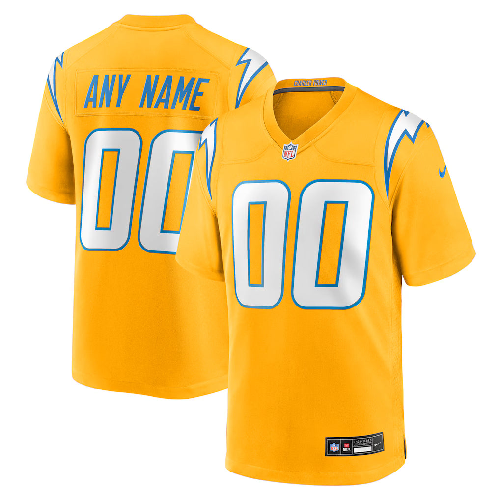 Custom Los Angeles Chargers Jersey Gold