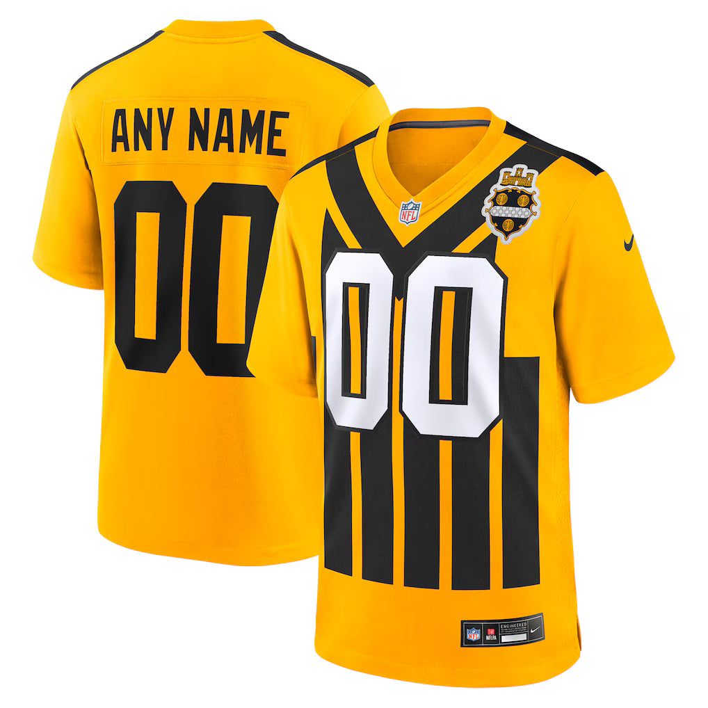 Custom Pittsburgh Steelers Alternate 1933 Throwback Jersey Gold