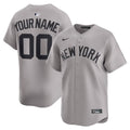 Custom New York Yankees Away Jersey Gray