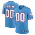 Custom Tennessee Titans Oilers Throwback Jersey Light Blue
