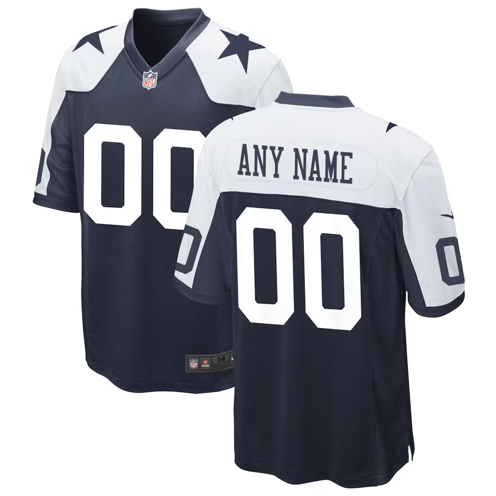 Custom Dallas Cowboys Alternate Jersey Navy