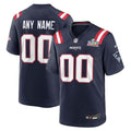 Custom New England Patriots Super Bowl LX Patch Jersey Navy