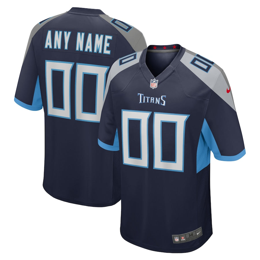 Custom Tennessee Titans Jersey Navy