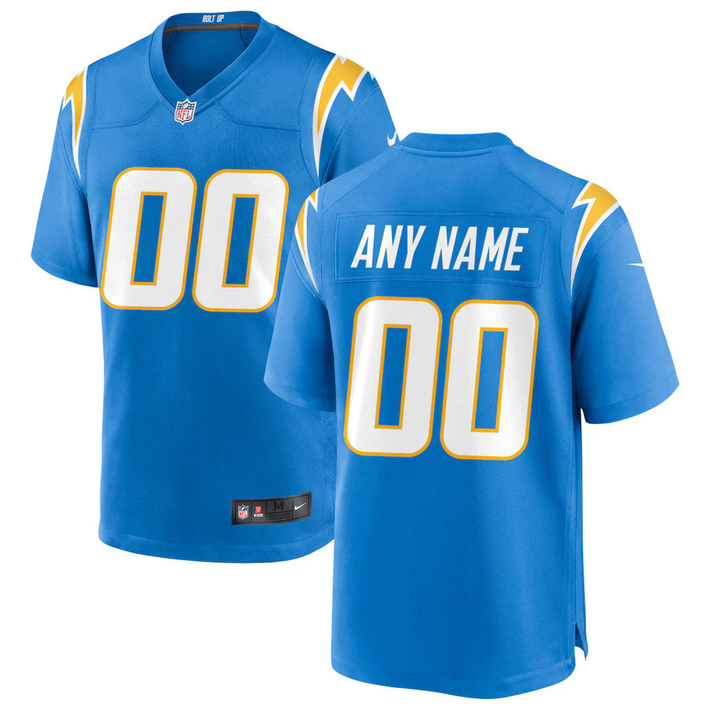 Custom Los Angeles Chargers Jersey Powder Blue