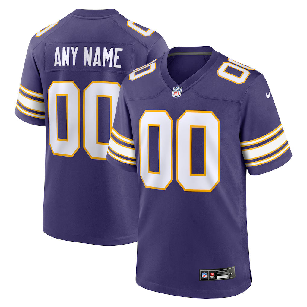 Custom Minnesota Vikings Classic Jersey Purple