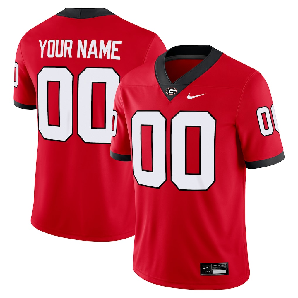Custom Georgia Bulldogs Jersey Red