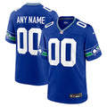 Custom Seattle Seahawks Throwback Jersey Royal Blue