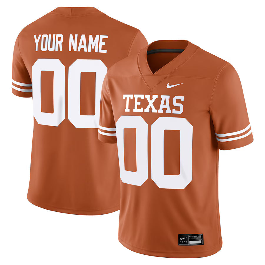 Custom Texas Longhorns Jersey Orange