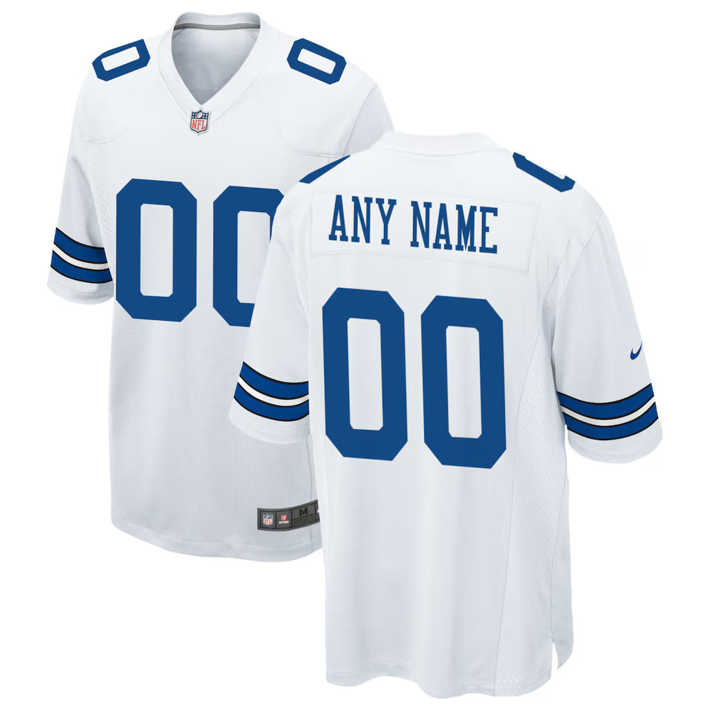 Custom Dallas Cowboys Jersey White