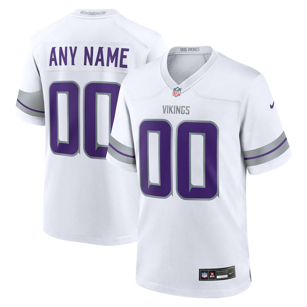 Custom Minnesota Vikings Alternate Jersey White