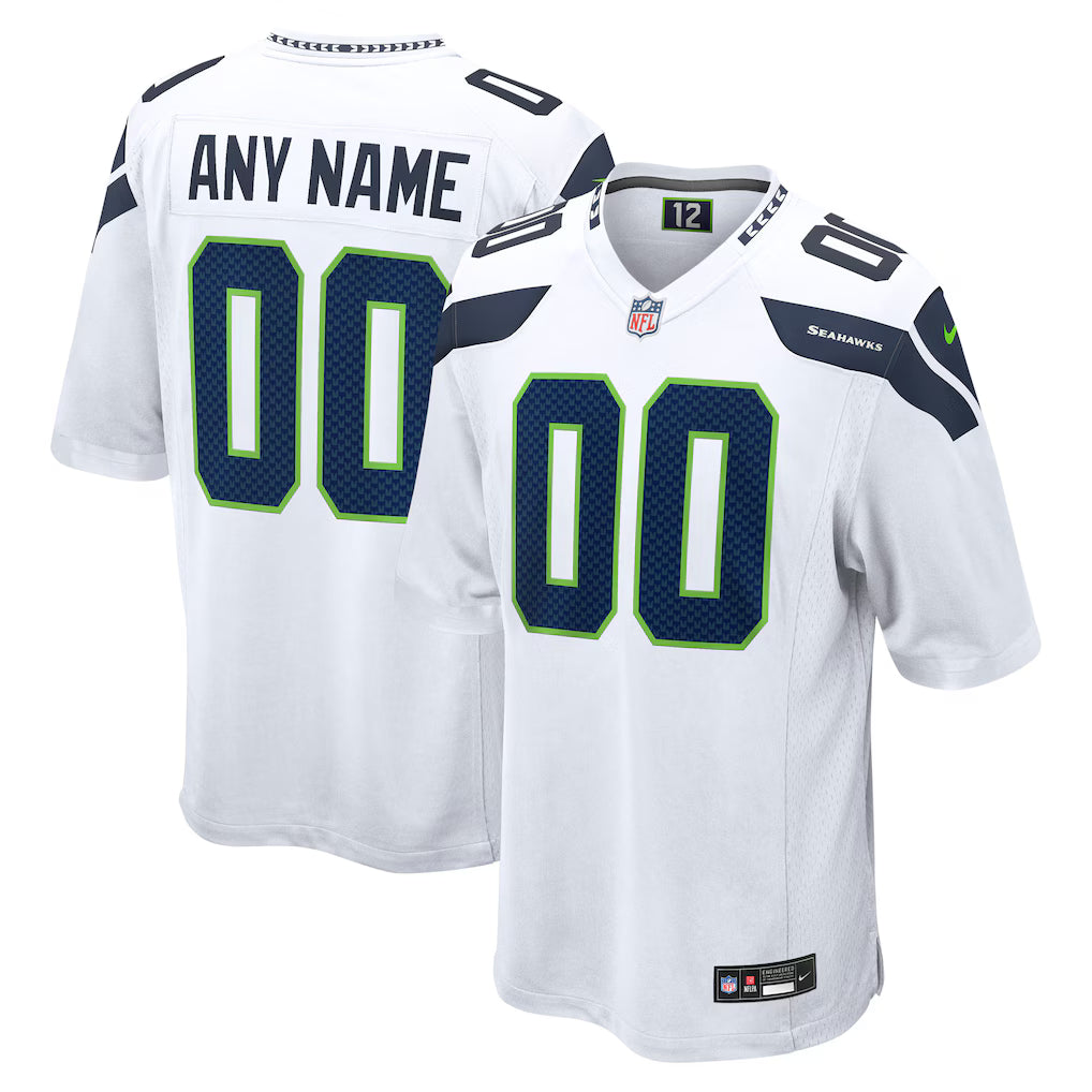 Custom Seattle Seahawks Jersey White