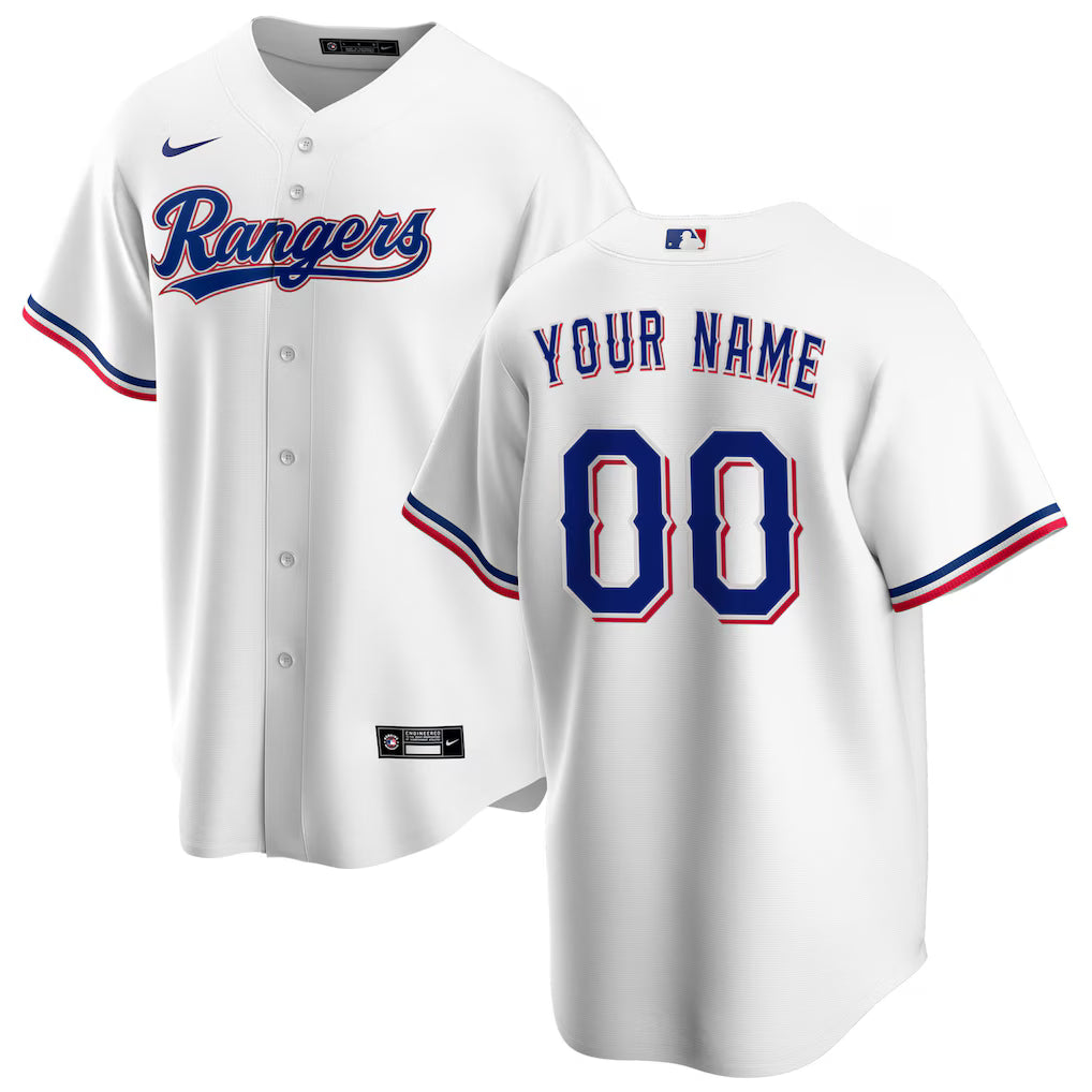 Custom Texas Rangers Home Jersey White