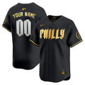 Custom Philadelphia Phillies City Connect PhillyLimited Jersey Black Gold