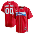 Custom Miami Marlins City Connect Limited Jersey Red