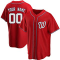 Custom Washington Nationals Alternate Jersey Red