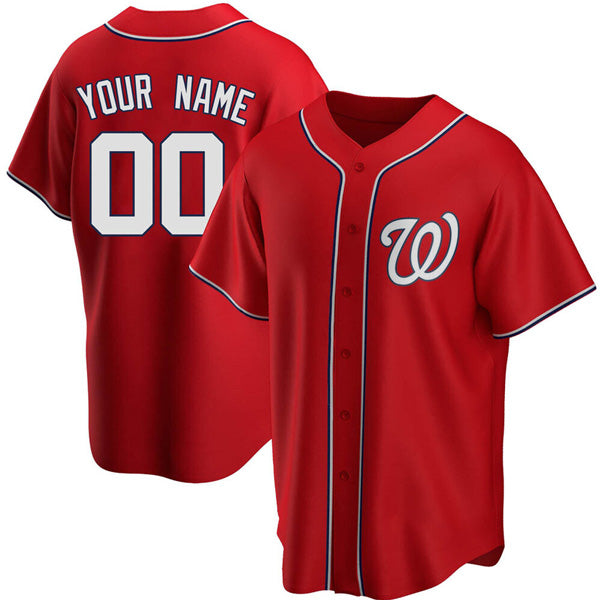 Custom Washington Nationals Alternate Jersey Red