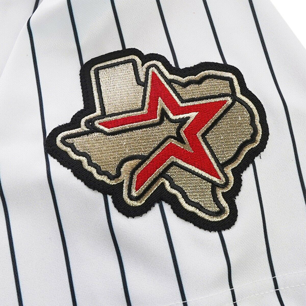 Custom Houston Astros 2012 White Mens Jersey Stitched Black Stripe