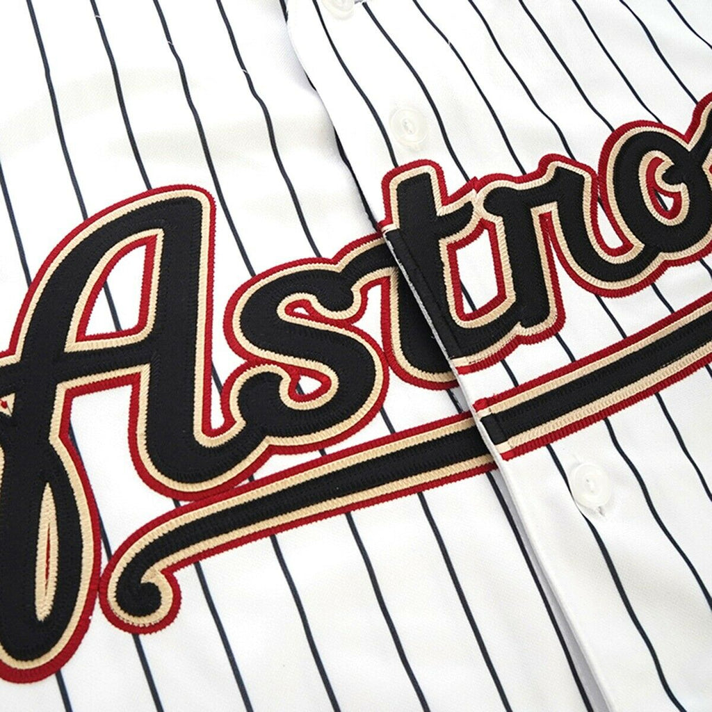 Custom Houston Astros 2012 White Mens Jersey Stitched Black Stripe