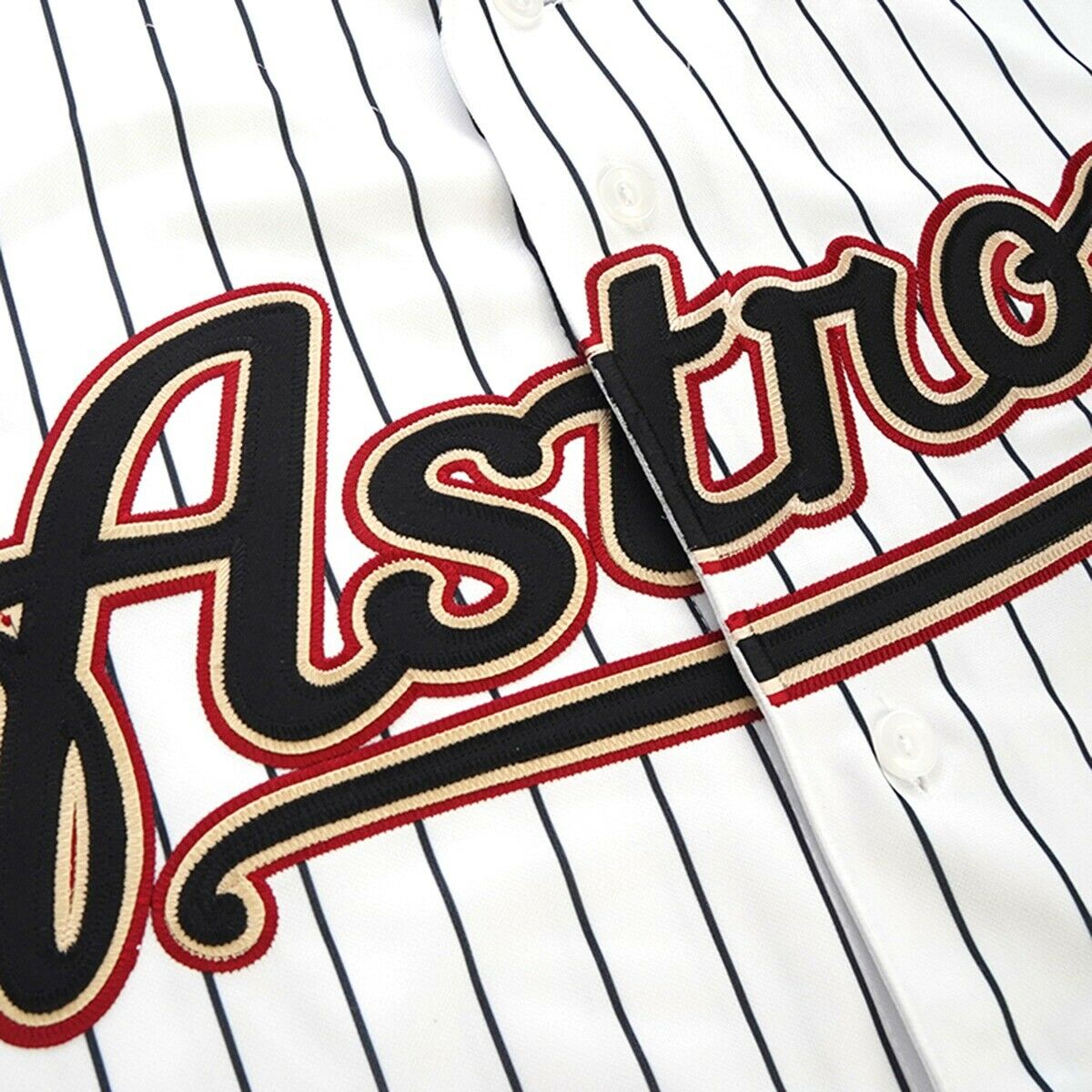 Custom Houston Astros 2012 White Mens Jersey Stitched Black Stripe