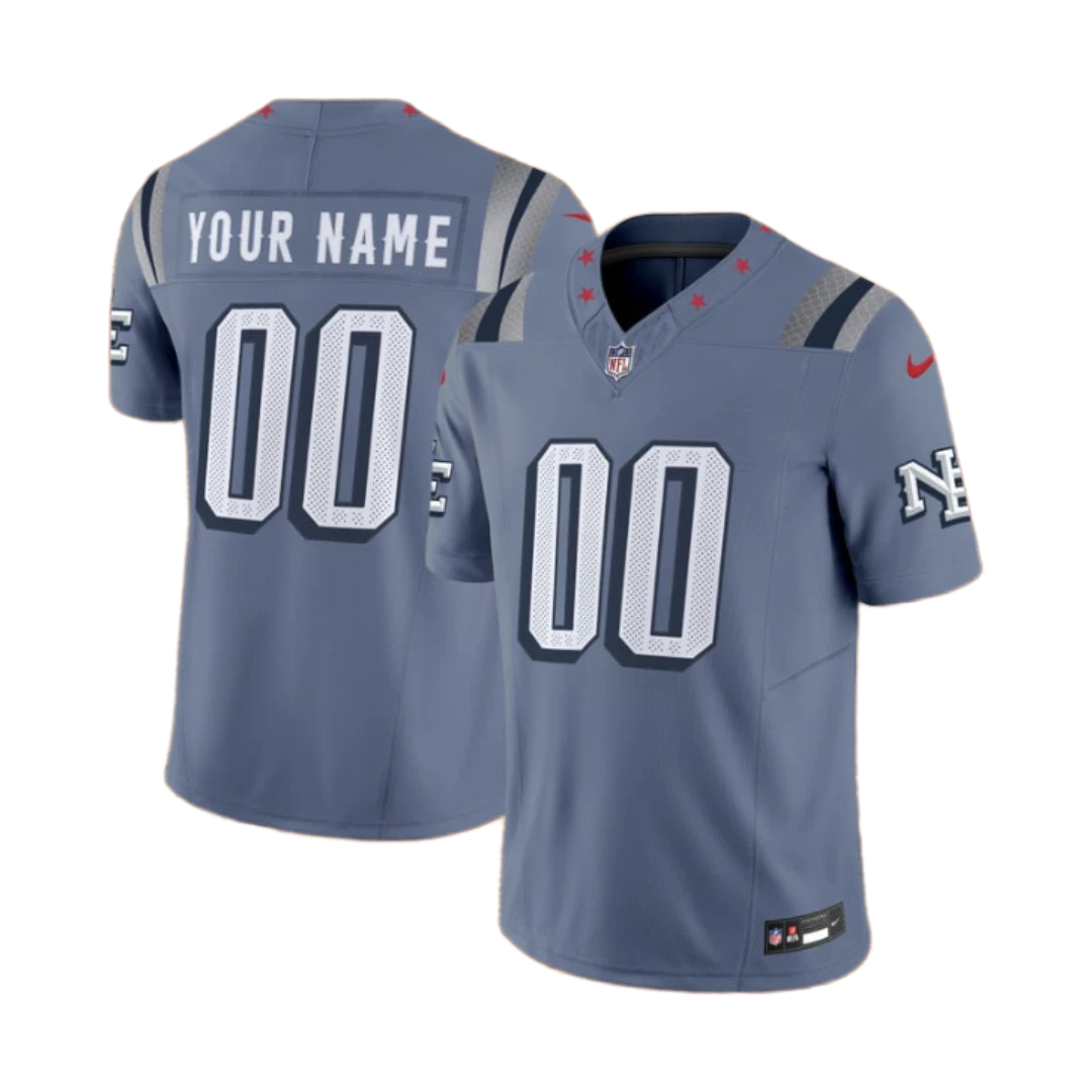 Custom New England Patriots 2025 Rivalries Jersey Storm Blue