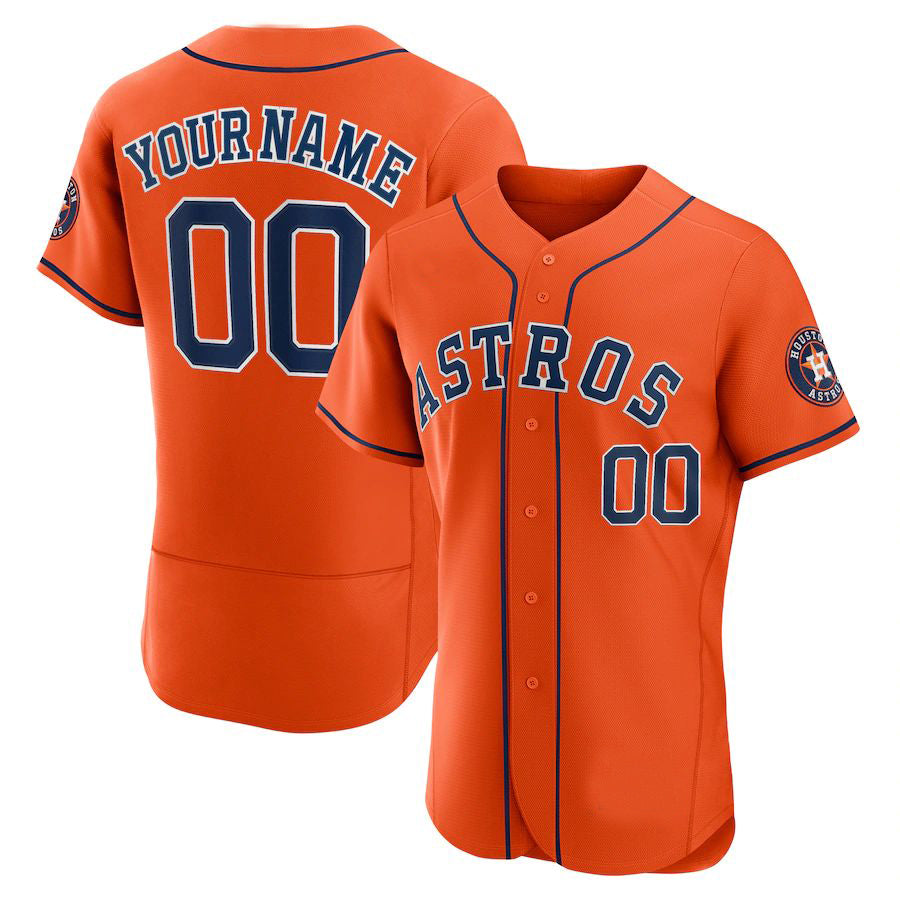 Custom Houston Astros Orange Jerseys Stitched Letter And Numbers Mesh for Men Women Youth Jersey