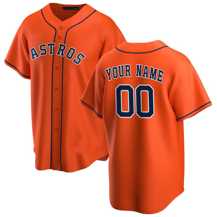 Custom Houston Astros Orange Jerseys Stitched Letter And Numbers Mesh for Men Women Youth Jersey