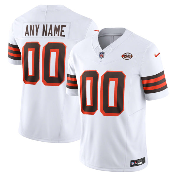 Custom Cleveland Browns 1946 Throwback Stitched Jersey White