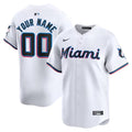 Custom Miami Marlins Home Limited Jersey White