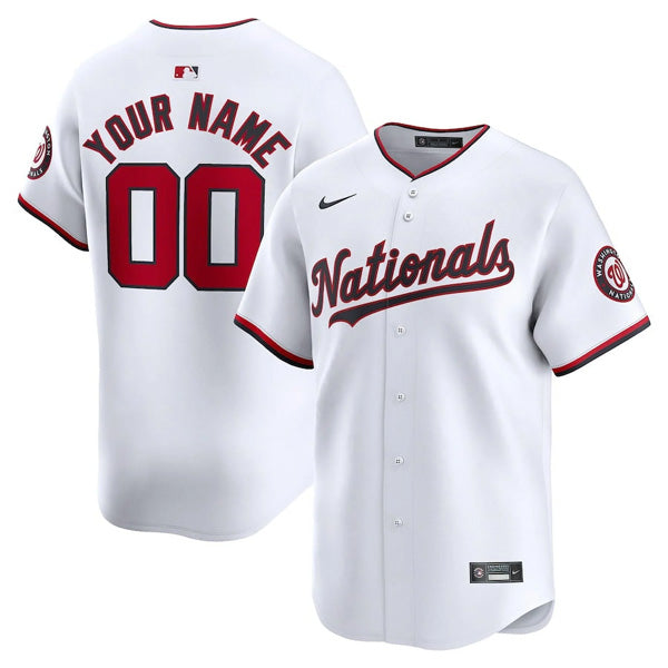 Custom Washington Nationals Home Jersey White