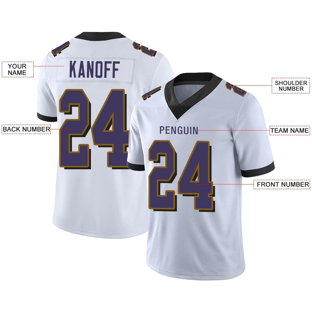 Custom B.Ravens Football JerseyS Team Player or Design Your Own Name for Mens Womens Youth Jerseys Purple